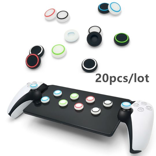 Discover 20pcs Thumb Grip Caps Analog Stick Protector Joystick Silicone Thumbstick Cover For PlayStation Portal Remote Player Anti-Slip