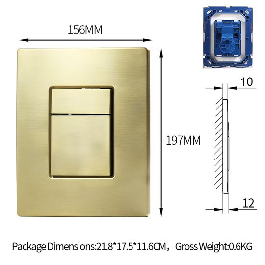 Discover Dual Flush Push Button Plate in Brushed Gold Compatible with Grohe SKATE COSMOPOLITAN 38732GN0 Toilet Part