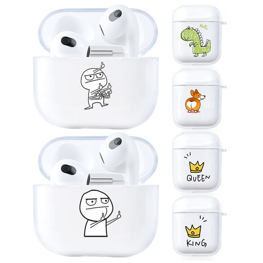 Discover Cute Cartoon Pattern Earphone Case for Airpods 4th 3rd 2 Pro 3 2 Shockproof Cover for Airpod 2 3 1 Protective Accessorie Shell