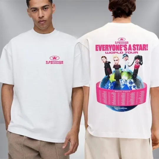 Discover 5 Seconds of Summer Everyone's A Star 2026 World Tour Schedule Tour Date T-Shirt