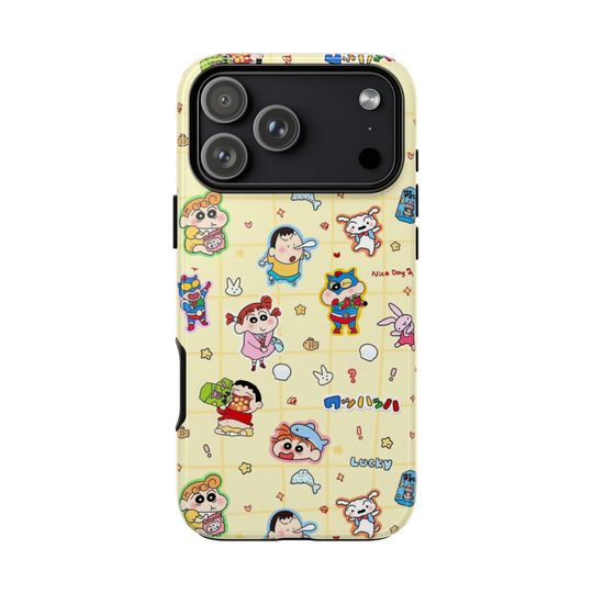 Discover Crayon Shin-chan Pattern Phone Case - Anime Manga Character Desing - Cute Lucky Funny Gift