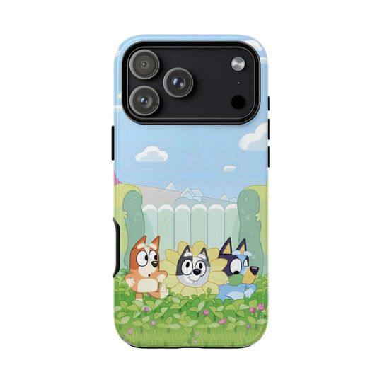 Discover BlueyDad Cartoon iPhone Case | Cute Blue Aesthetic Phone Case