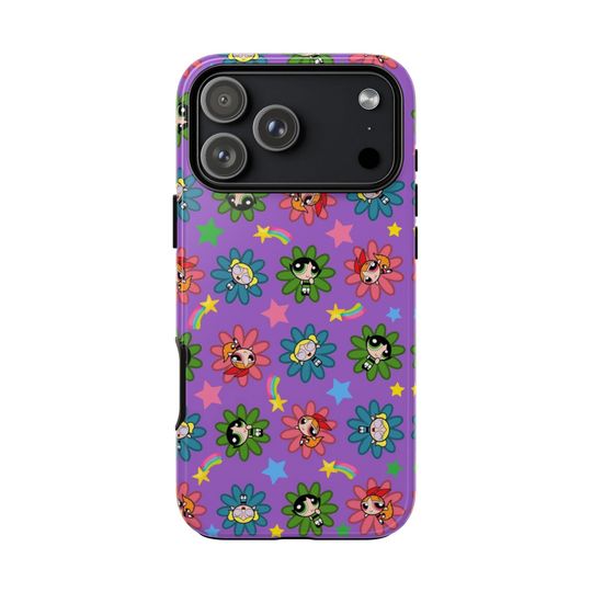 Powerpuff Girls Flower Pattern iPhone Case, Cute Cartoon Network Blossom Bubbles Buttercup Case