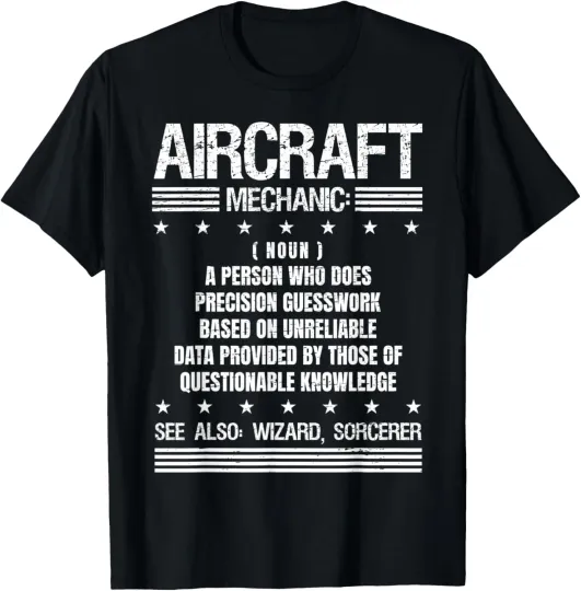 Discover Aircraft I Mechanic Wizard Aviation Airplane Vehicle Humor T-Shirt