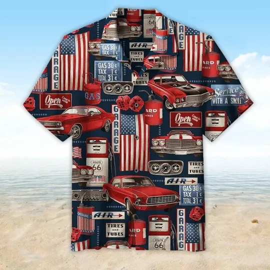 Discover Muscle Car Unisex Adult, Tropical Hawaiian Shirt, Aloha Party