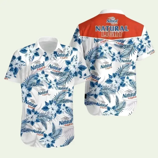 Discover Natural Light Hibiscus Flower Hawaiian Shirt
