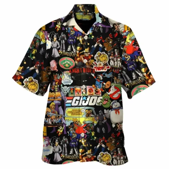 80S Cartoon Pattern Unisex Hawaiian Shirt