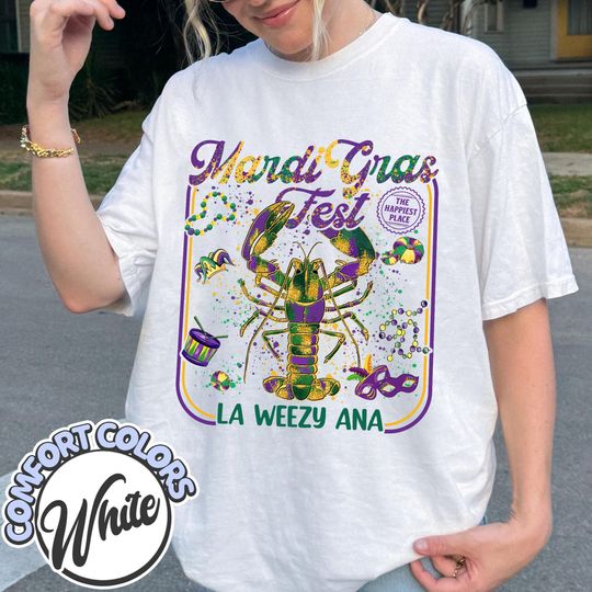 Discover Mardi Gras Crawfish Shirt, Louisiana Festival Lobster Tee, New Orleans Mardi Gras Party Shirt, La Weezy Ana Graphic Shirt