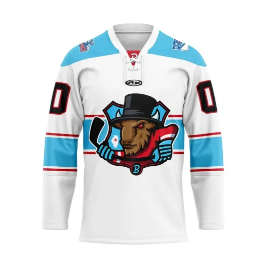 Discover Personalized Bloomington Bison White Lace Men's Hockey Jersey