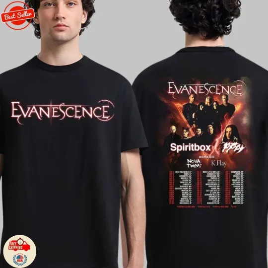 Discover Evanescence World Tour 2026 North American UK And Europe Schedule Shirt PP2633