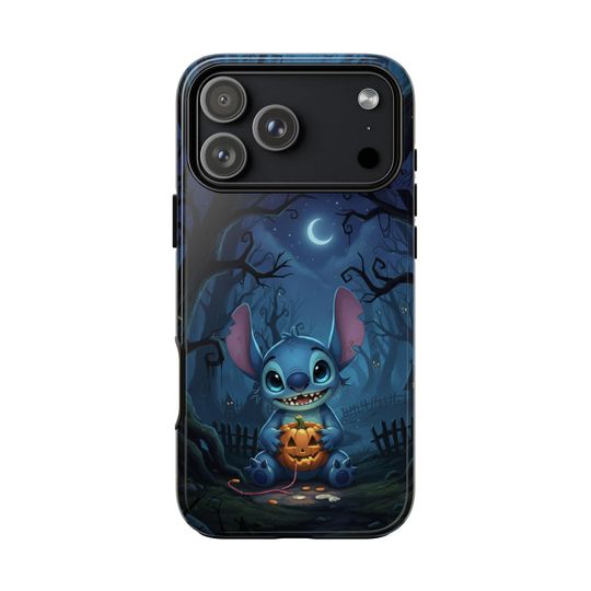 Discover Shockproof Phone Case, Stitch Halloween Pumpkin Case