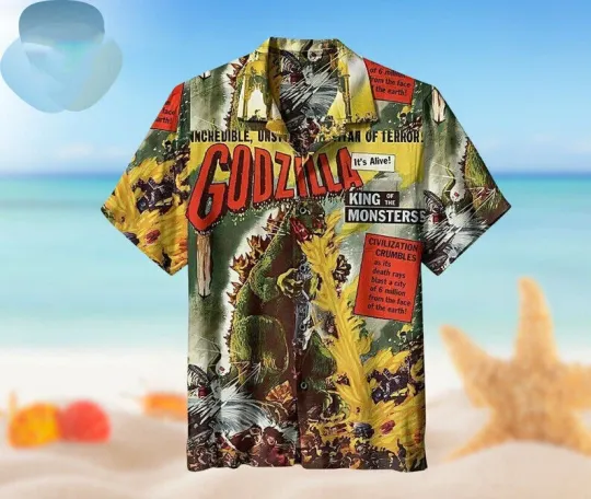 Discover god zilla King Of Monsters Unisex Hawaiian Shirt Halloween Gift Best Price22