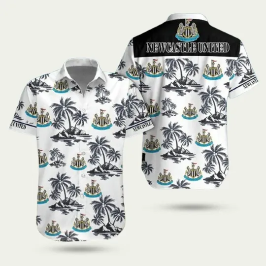 Discover Newcastle Fc Premier League White Hawaiian Shirt