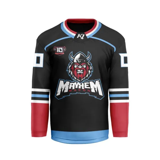 Discover Personalized Macon Mayhem Home Hockey Jersey Men's Fan Gear Christmas Gift