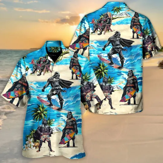 Discover Disney Star Wars Darth Vader Starwars Surfing Hawaiian Shirt Summer Beach Aloha