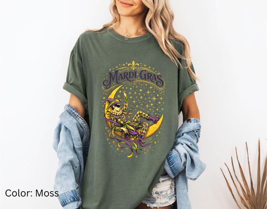 Discover Vintage Mardi Gras T-Shirt | New Orleans Mardi Gras Festival Shirt | Masquerade Jester T-Shirt | Mardi Gras Gift