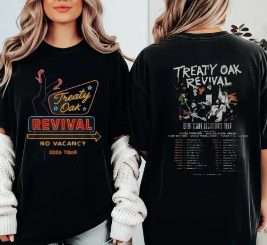 Discover Treaty Oak Revival 2026 West Texas Degenerate Tour T-shirt