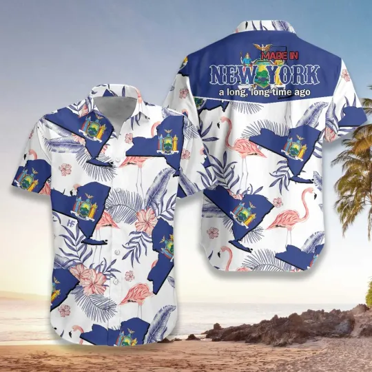 Discover New York Made In Long Time Unisex Adul, Tropical Hawaiian Shirt, Aloha Party