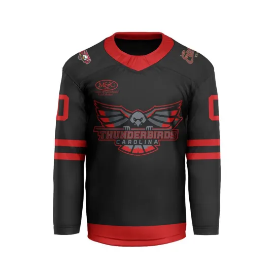 Personalized Carolina Thunderbirds Black Men's Hockey Jersey