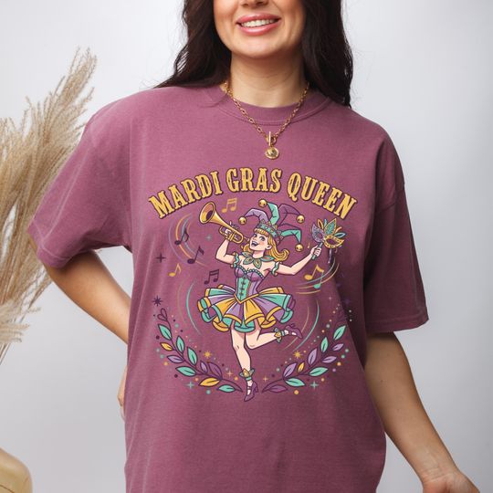 Discover Retro Mardi Gras Queen Shirt, Fat Tuesday 2026 Shirt, Funny Fat Tuesday Tee, New Orleans Carnival Shirt, Mardi Gras Squad Matching Gift