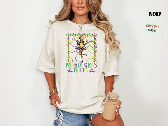 Discover Mardi Gras Queen Shirt, Comfort Colors Louisiana Carnival Graphic Tee, Southern Festival Apparel