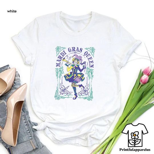 Discover Louisiana Mardi Gras Queen Shirt,Vintage Queen Carnival Tee, NOLA Parade Shirt,Louisiana Festival Outfit, Fat Tuesday Gift,Purple Green Gold