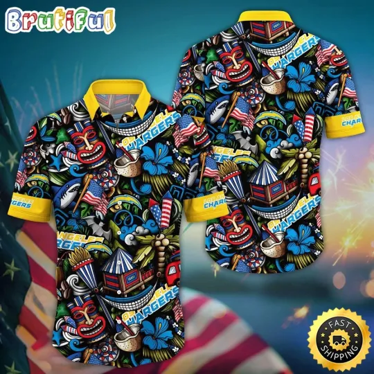 Discover Los Angeles Football Team Chargers Hawaiian Shirt, Gift For Fans