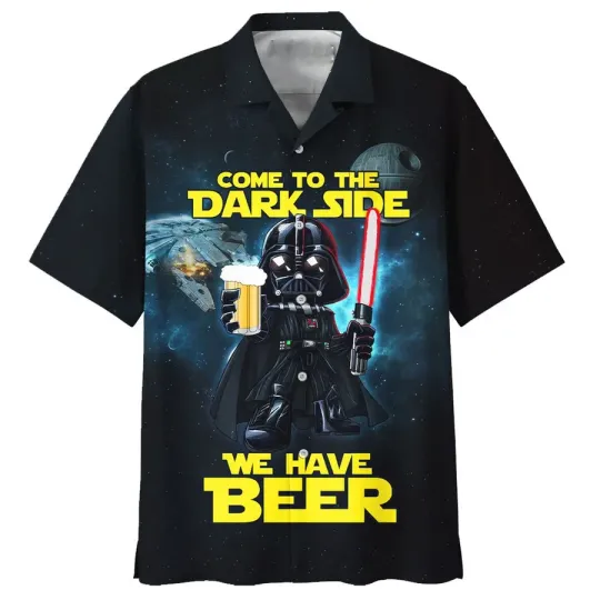 Discover Disney Star Wars Darth Vader Come To The Dark Side We Have Beer Hawaiian Shirt