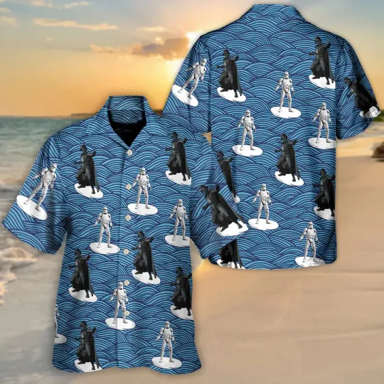 Discover Disney Star Wars Storm Trooper Darth Vader Hawaiian Shirt Summer Beach Aloha