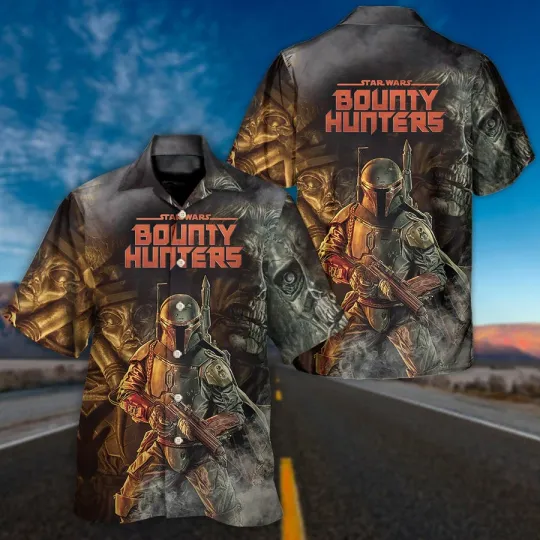 Disney Star Wars Boba Fett Bounty Hunters Hawaiian Shirt Summer Beach Aloha