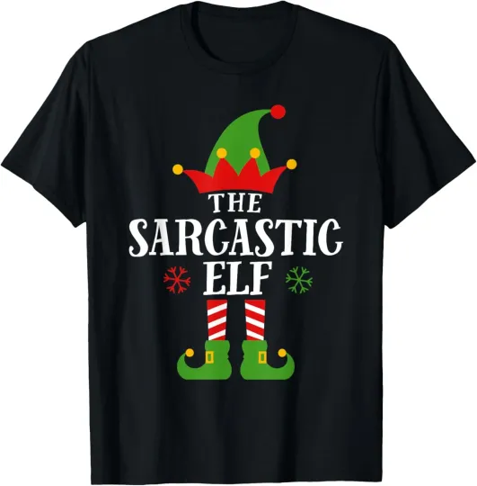 Discover Sarcastic Elf Funny Matching Family Group Christmas Pajama T-Shirt