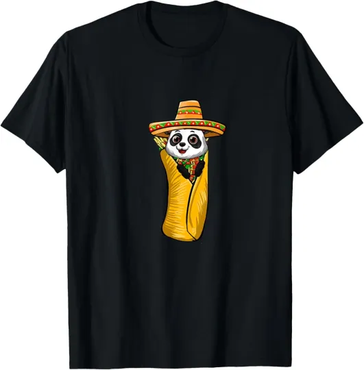 Discover Panda Burrito Lovers T-Shirt Mexican Hat Funny Sarcastic T-Shirt