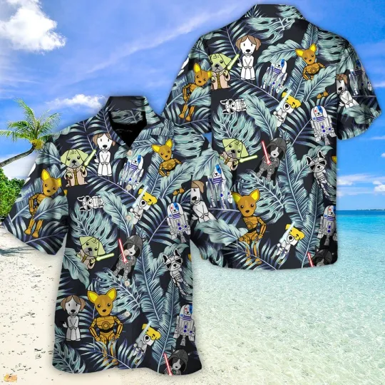 Discover Disney Star Wars Star Dogs Tropical Hawaiian Shirt Summer Beach Aloha