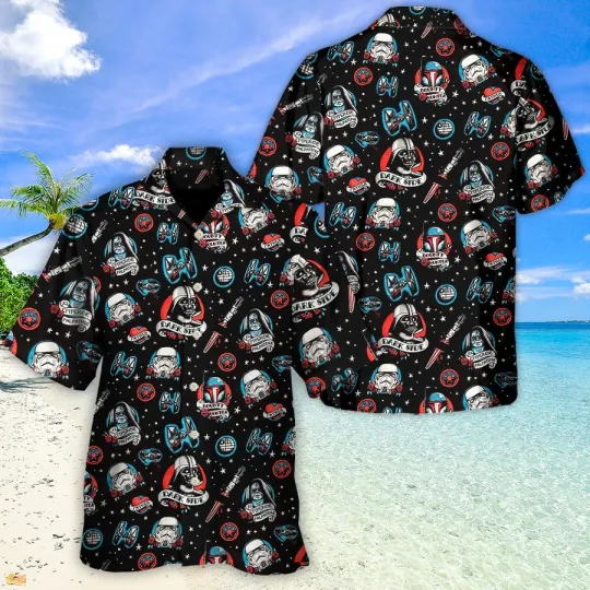 Discover Disney Star Wars Storm Trooper Dark Side Blac Hawaiian Shirt Summer Beach Aloha