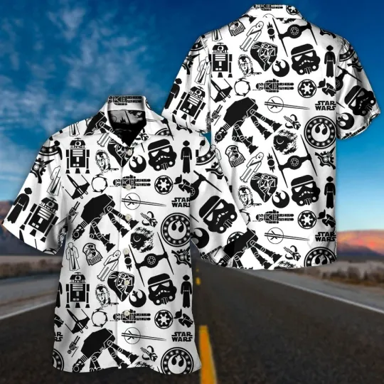 Discover Disney Star Wars Stick Cool Hawaiian Shirt Summer Beach Aloha