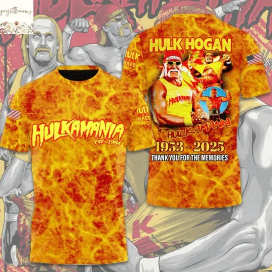 Discover Hulk Hogan RIP 1953-2025 3D T-Shirt