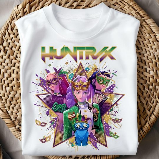 Discover Huntrix Mardi Gras PNG, Huntrix Anime Girl Group PNG (Digital Download)