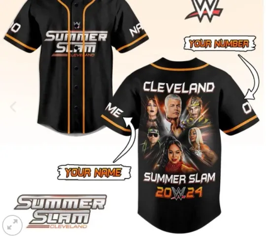Discover SummerSlam Wrestling Entertainment 2024 Cleveland Personalized baseball jersey, new 3d gift