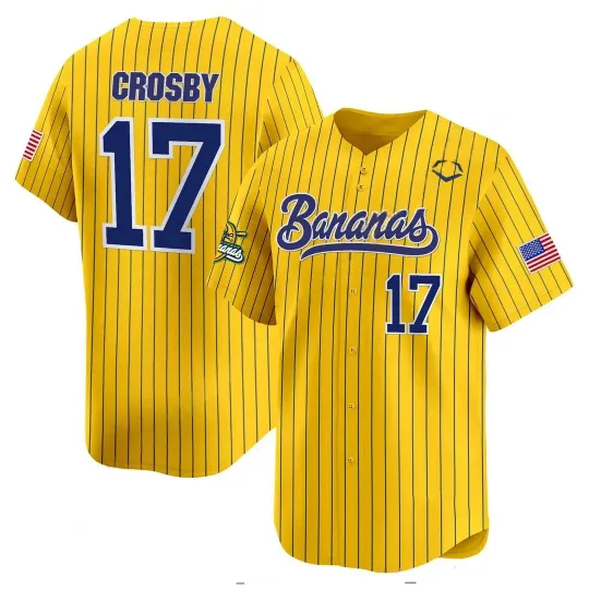 Discover Collection New Savannah Bananas Jersey #17 Yellow Funny Baseball Sports TMB5284