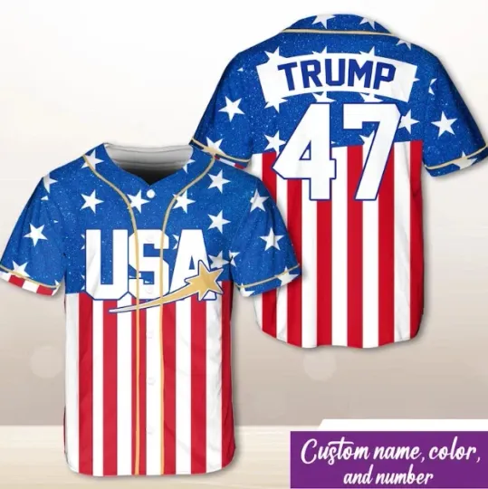 Discover Trump 47 Baseball Jersey, MAGA Baseball Jersey, baseball jersey, new 3d gift