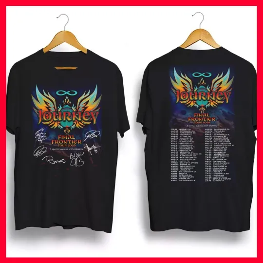Discover HOT SALE - Journey Band Final Frontier Tour 2026 Double Sided Unisex T-Shirt