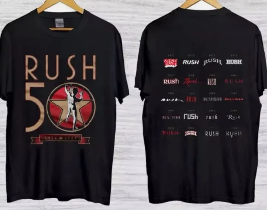 Discover Rush R50 Tour 2026 T-Shirt Rush Band Concert Tee Vintage Rock Music Unisex Shirt