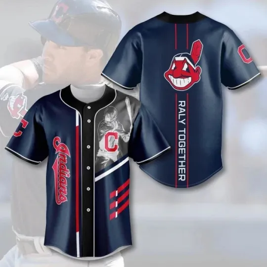 Discover NEW Cleveland Indians Navy Baseball Jersey Full Size TMB5289