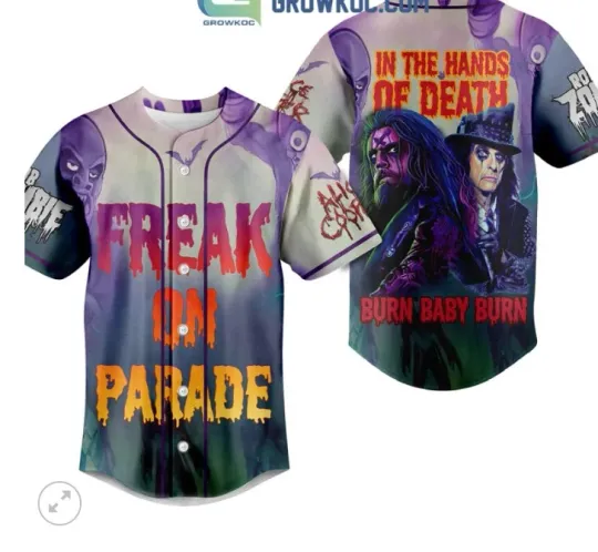Discover Rob Zombie Alice Cooper Freak On baseball jersey, 3d gift,2025 hot