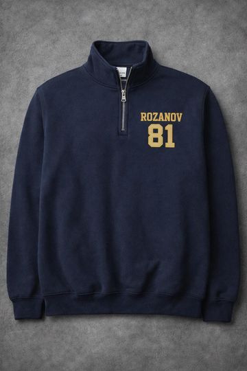 Embroidered Ilya Rozanov 81-Boston Raiders Quarter Zip Sweatshirt, Hudson Williams Connor Storrie, Heated Rivalry Inspired, Shane Hollander