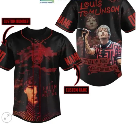 Discover Louis Tomlinson Faith In The Future baseball jersey, 3d gift,2025 hot