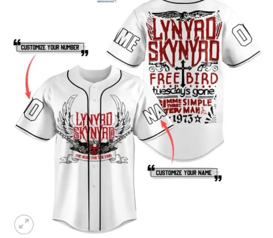 Discover Lynyrd Skynyrd One More For The Fans baseball jersey, new 3d gift