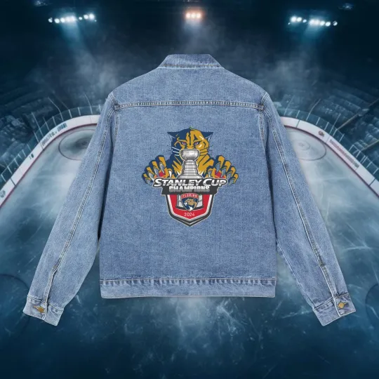 Discover Men's Denim Jacket Florida Panthers 2024 Stanley Cup