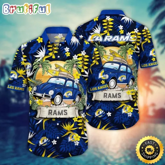 Discover Los Angeles Football Team Rams Hawaiian Shirt, Gift For Fans