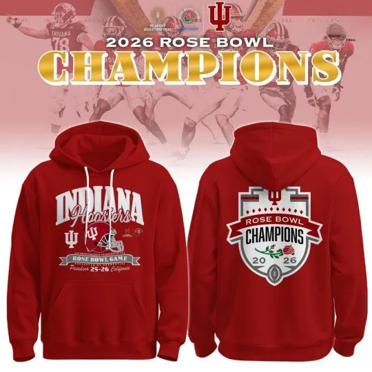 Hoosiers 2026 Rose Bowl Champions Double Sided Hoodie